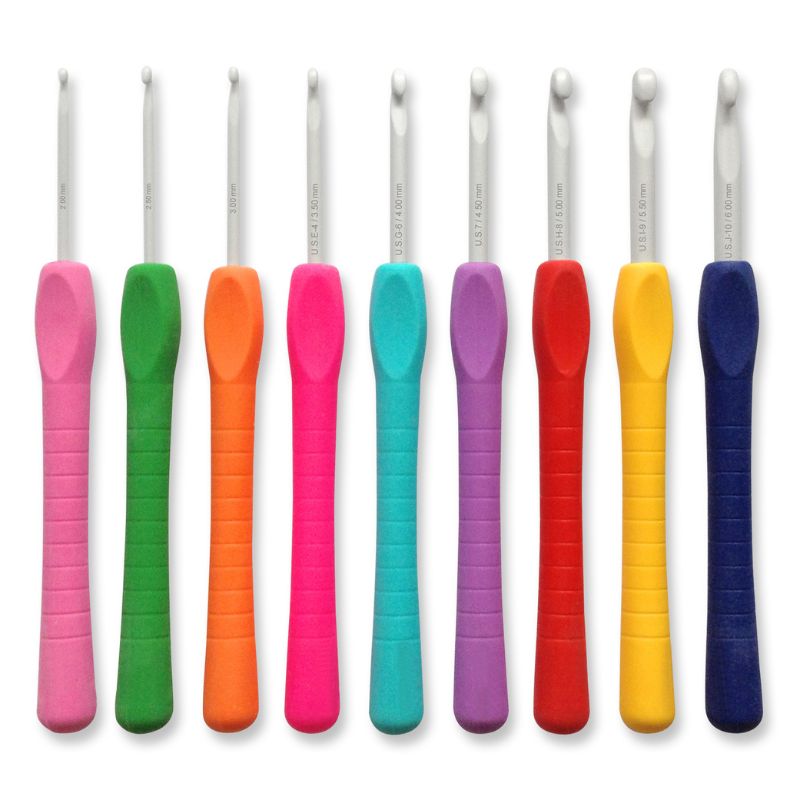 PONY Crochet Hook Set Easy Grip Set of 9